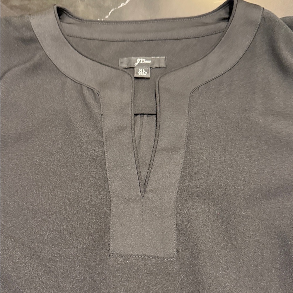 J. Crew Black Split-Neck Tunic Top - XL NEVERWORN